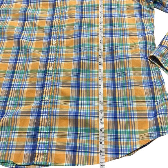 Ralph Lauren Button Front Pocket Plaid Shirt 100% Cotton Orange Mens Size XXL - Picture 8 of 10